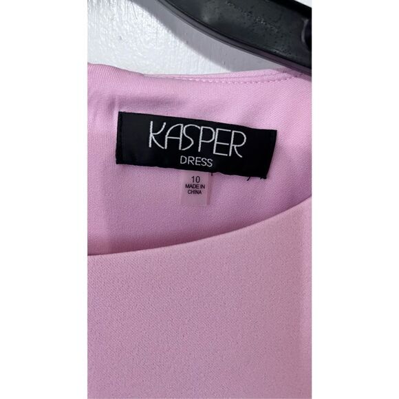 Kasper Women's Ruffle Sleeve Lined Sheath Dress Salmon Pink Size 10 NWT P1-120 - Picture 4 of 11